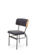 Halmar SMART krzesło do jadalni KR dąb naturalny/czarny - MDF +okleina naturalna, stelaż metalowy czarny stal malowana proszkowo