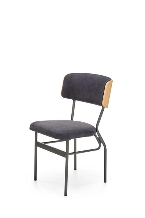 Halmar SMART krzesło do jadalni KR dąb naturalny/czarny - MDF +okleina naturalna, stelaż metalowy czarny stal malowana proszkowo Halmar SMART krzesło do jadalni KR dąb naturalny/czarny - MDF +okleina naturalna, stelaż metalowy czarny stal malowana proszkowo