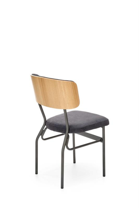 Halmar SMART krzesło do jadalni KR dąb naturalny/czarny - MDF +okleina naturalna, stelaż metalowy czarny stal malowana proszkowo Halmar SMART krzesło do jadalni KR dąb naturalny/czarny - MDF +okleina naturalna, stelaż metalowy czarny stal malowana proszkowo
