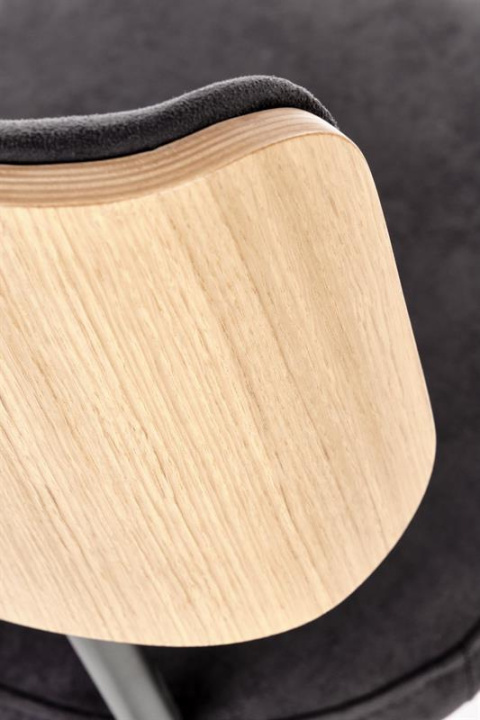 Halmar SMART krzesło do jadalni KR dąb naturalny/czarny - MDF +okleina naturalna, stelaż metalowy czarny stal malowana proszkowo Halmar SMART krzesło do jadalni KR dąb naturalny/czarny - MDF +okleina naturalna, stelaż metalowy czarny stal malowana proszkowo