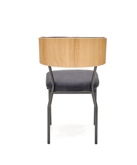 Halmar SMART krzesło do jadalni KR dąb naturalny/czarny - MDF +okleina naturalna, stelaż metalowy czarny stal malowana proszkowo Halmar SMART krzesło do jadalni KR dąb naturalny/czarny - MDF +okleina naturalna, stelaż metalowy czarny stal malowana proszkowo