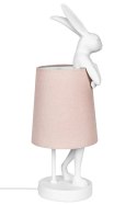 LAMPA STOŁOWA BIURKOWA NOCNA RABBIT polirezyna lakierowana BIAŁA / RÓŻOWY KLOSZ LNIANY kształt króliczka E14 Kare Design KARE LAMPA STOŁOWA BIURKOWA NOCNA RABBIT polirezyna lakierowana BIAŁA / RÓŻOWY KLOSZ LNIANY kształt króliczka E14 Kare Design KARE