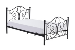 HALMAR łóżko PANAMA 120 cm metalowe czarne do sypialni, pokoju młodziezowego, stal malowana proszkowo - do materaca 120 x 200 cm