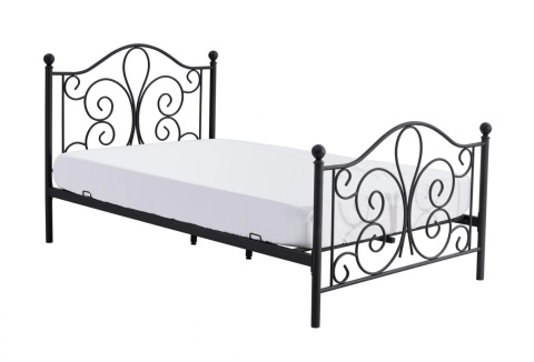 ŁÓŻKO METALOWE PANAMA 120 cm CZARNE HALMAR do sypialni pokoju młodzieżowego stal malowana proszkowo - do materaca 120 x 200 cm ŁÓŻKO METALOWE PANAMA 120 cm CZARNE HALMAR do sypialni pokoju młodzieżowego stal malowana proszkowo - do materaca 120 x 200 cm