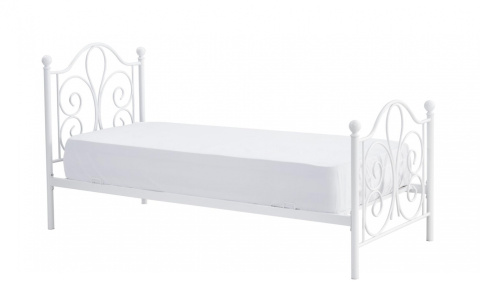 HALMAR łóżko PANAMA 90 cm metalowe białe - stal malowana proszkowo - do sypialni, pokoju młodziezowego - stal malowana proszkowo HALMAR łóżko PANAMA 90 cm metalowe białe - stal malowana proszkowo - do sypialni, pokoju młodziezowego - stal malowana proszkowo