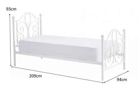 HALMAR łóżko PANAMA 90 cm metalowe białe - stal malowana proszkowo - do sypialni, pokoju młodziezowego - stal malowana proszkowo HALMAR łóżko PANAMA 90 cm metalowe białe - stal malowana proszkowo - do sypialni, pokoju młodziezowego - stal malowana proszkowo