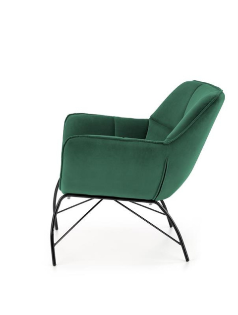 Halmar BELTON fotel wypoczynkowy ciemny zielony materiał: tkanina velvet / stal malowana Halmar BELTON fotel wypoczynkowy ciemny zielony materiał: tkanina velvet / stal malowana