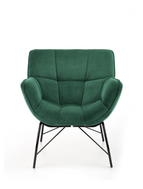 Halmar BELTON fotel wypoczynkowy ciemny zielony materiał: tkanina velvet / stal malowana Halmar BELTON fotel wypoczynkowy ciemny zielony materiał: tkanina velvet / stal malowana