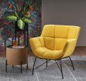 Halmar BELTON fotel wypoczynkowy żółty materiał: tkanina velvet / stal malowana Halmar BELTON fotel wypoczynkowy żółty materiał: tkanina velvet / stal malowana