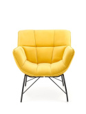 Halmar BELTON fotel wypoczynkowy żółty materiał: tkanina velvet / stal malowana Halmar BELTON fotel wypoczynkowy żółty materiał: tkanina velvet / stal malowana