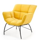 Halmar BELTON fotel wypoczynkowy żółty materiał: tkanina velvet / stal malowana Halmar BELTON fotel wypoczynkowy żółty materiał: tkanina velvet / stal malowana