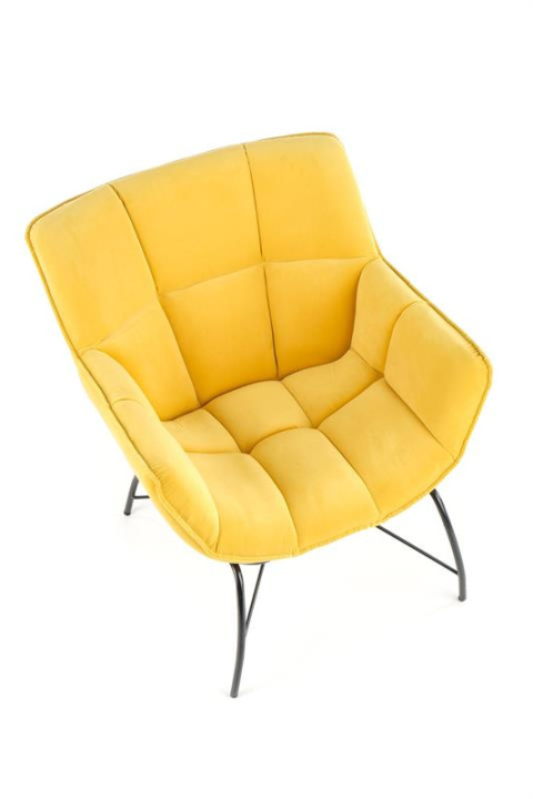 Halmar BELTON fotel wypoczynkowy żółty materiał: tkanina velvet / stal malowana Halmar BELTON fotel wypoczynkowy żółty materiał: tkanina velvet / stal malowana