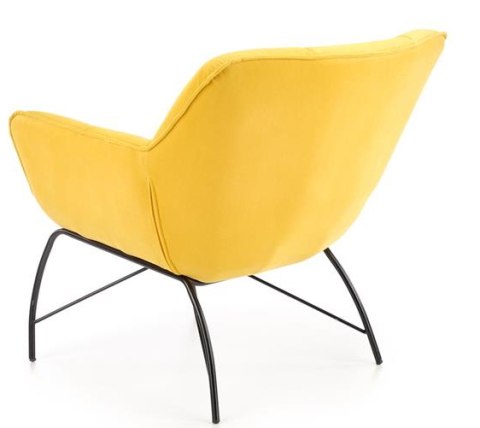 Halmar BELTON fotel wypoczynkowy żółty materiał: tkanina velvet / stal malowana Halmar BELTON fotel wypoczynkowy żółty materiał: tkanina velvet / stal malowana
