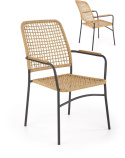 Halmar K457 krzesło ogrodowe, tarasowe, materiał: rattan syntetyczny kolor naturalny / stal Halmar K457 krzesło ogrodowe, tarasowe, materiał: rattan syntetyczny kolor naturalny / stal