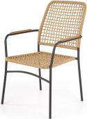 Halmar K457 krzesło ogrodowe, tarasowe, materiał: rattan syntetyczny kolor naturalny / stal Halmar K457 krzesło ogrodowe, tarasowe, materiał: rattan syntetyczny kolor naturalny / stal