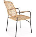 Halmar K457 krzesło ogrodowe, tarasowe, materiał: rattan syntetyczny kolor naturalny / stal
