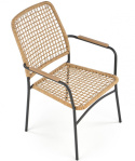 Halmar K457 krzesło ogrodowe, tarasowe, materiał: rattan syntetyczny kolor naturalny / stal Halmar K457 krzesło ogrodowe, tarasowe, materiał: rattan syntetyczny kolor naturalny / stal
