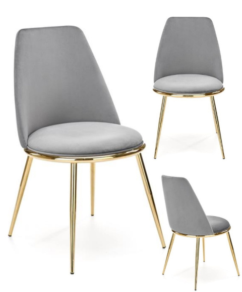 Halmar K460 krzesło do jadalni popiel, materiał: tkanina - velvet / stal Halmar K460 krzesło do jadalni popiel, materiał: tkanina - velvet / stal