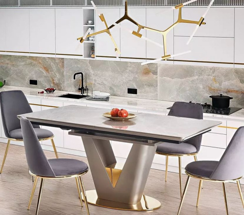 Halmar K460 krzesło do jadalni popiel, materiał: tkanina - velvet / stal Halmar K460 krzesło do jadalni popiel, materiał: tkanina - velvet / stal