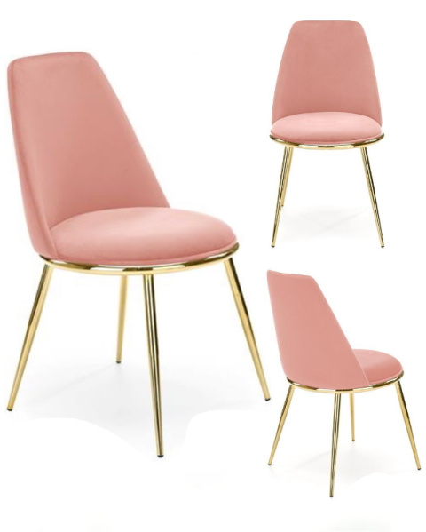 Halmar K460 krzesło do jadalni różowy, materiał: tkanina - velvet / stal Halmar K460 krzesło do jadalni różowy, materiał: tkanina - velvet / stal