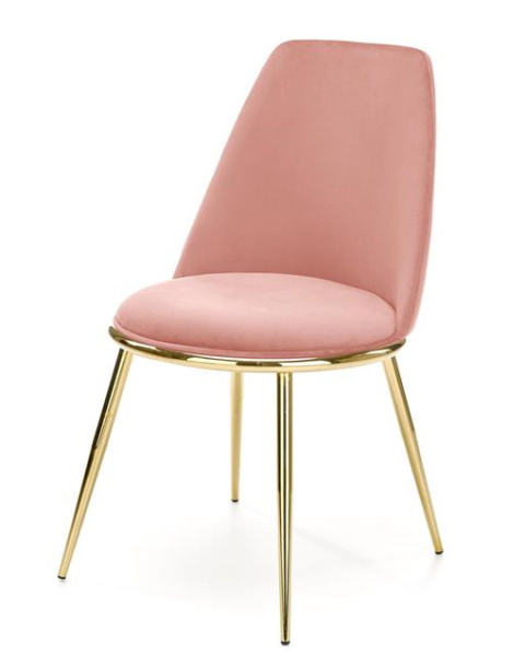Halmar K460 krzesło do jadalni różowy, materiał: tkanina - velvet / stal Halmar K460 krzesło do jadalni różowy, materiał: tkanina - velvet / stal
