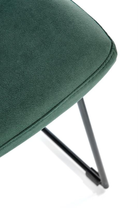 Halmar K485 krzesło do jadalni ciemny zielony - tapicerowane butelkowa zieleń velvet - nogi stal malowana proszkowo Halmar K485 krzesło do jadalni ciemny zielony - tapicerowane butelkowa zieleń velvet - nogi stal malowana proszkowo