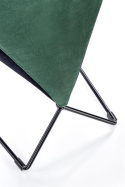 Halmar K485 krzesło do jadalni ciemny zielony - tapicerowane butelkowa zieleń velvet - nogi stal malowana proszkowo