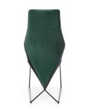 Halmar K485 krzesło do jadalni ciemny zielony - tapicerowane butelkowa zieleń velvet - nogi stal malowana proszkowo