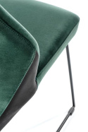 Halmar K485 krzesło do jadalni ciemny zielony - tapicerowane butelkowa zieleń velvet - nogi stal malowana proszkowo Halmar K485 krzesło do jadalni ciemny zielony - tapicerowane butelkowa zieleń velvet - nogi stal malowana proszkowo