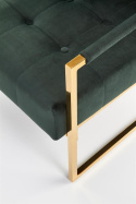 Halmar PRIUS fotel wypoczynkowy, tapicerka - ciemny zielony, stelaż - złoty, materiał: tkanina / stal chromowana