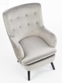 Halmar RAVEL fotel wypoczynkowy popielaty / czarny, materiał: tkanina / drewno lite