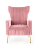 Halmar VARIO fotel wypoczynkowy różowy tkanina velvet / stal chromowana Halmar VARIO fotel wypoczynkowy różowy tkanina velvet / stal chromowana
