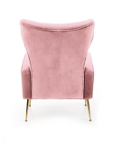 Halmar VARIO fotel wypoczynkowy różowy tkanina velvet / stal chromowana