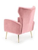 Halmar VARIO fotel wypoczynkowy różowy tkanina velvet / stal chromowana Halmar VARIO fotel wypoczynkowy różowy tkanina velvet / stal chromowana