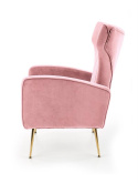 Halmar VARIO fotel wypoczynkowy różowy tkanina velvet / stal chromowana Halmar VARIO fotel wypoczynkowy różowy tkanina velvet / stal chromowana