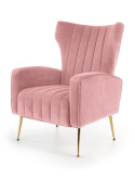 Halmar VARIO fotel wypoczynkowy różowy tkanina velvet / stal chromowana Halmar VARIO fotel wypoczynkowy różowy tkanina velvet / stal chromowana