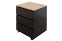 Invicta Interior INVICTA Kontenerek pod biurko BIG DEAL - czarny MDF lakierowany wysoki połysk, dąb fornir na kółkach z blokadą Invicta Interior INVICTA Kontenerek pod biurko BIG DEAL - czarny MDF lakierowany wysoki połysk, dąb fornir na kółkach z blokadą