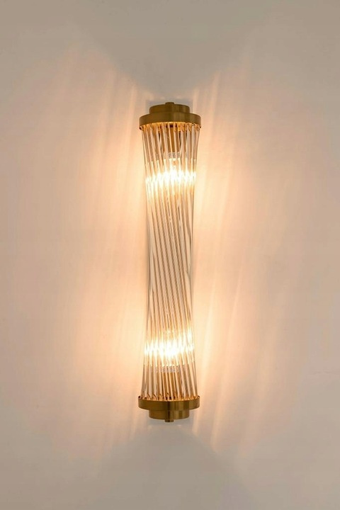 King Home Kinkiet Lampa ścienna COLUMN złoty - stal szczotkowana, klosze szkło do domu restauracji hotelu King Home Kinkiet Lampa ścienna COLUMN złoty - stal szczotkowana, klosze szkło do domu restauracji hotelu