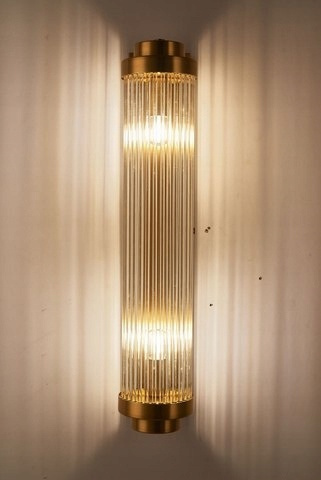 King Home Kinkiet Lampa ścienna COLUMN złoty - stal szczotkowana, klosze szkło do domu restauracji hotelu King Home Kinkiet Lampa ścienna COLUMN złoty - stal szczotkowana, klosze szkło do domu restauracji hotelu