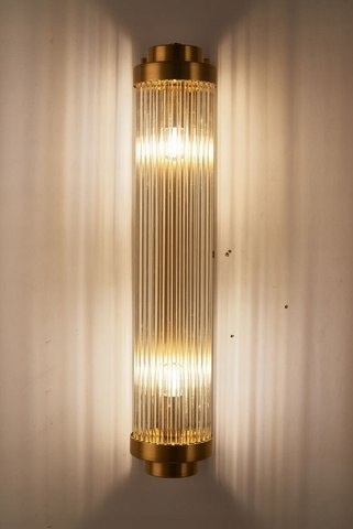 King Home Kinkiet Lampa ścienna COLUMN złoty - stal szczotkowana, klosze szkło do domu restauracji hotelu King Home Kinkiet Lampa ścienna COLUMN złoty - stal szczotkowana, klosze szkło do domu restauracji hotelu