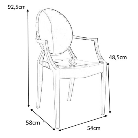 King Home Krzesło LOUIS transparentne - poliwęglan wygodne i wytrzymałe King Home Krzesło LOUIS transparentne - poliwęglan wygodne i wytrzymałe
