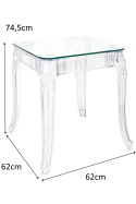 King Home Stół KING 60 kwadratowy transparentny - poliwęglan, szkło hartowane 62x62 do domu i lokalu King Home Stół KING 60 kwadratowy transparentny - poliwęglan, szkło hartowane 62x62 do domu i lokalu