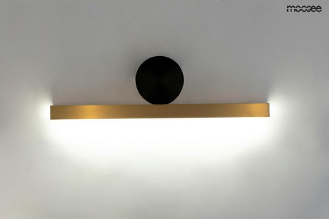 Moosee MOOSEE Kinkiet lampa ścienna LED WAND 45 złota stal nierdzewna osłona akryl montatura czarna Moosee MOOSEE Kinkiet lampa ścienna LED WAND 45 złota stal nierdzewna osłona akryl montatura czarna