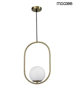 Moosee MOOSEE lampa wisząca AURELIA 50 złota metal klosz kula szklany biały E14 do salonu pokoju biura recepcji do lokalu