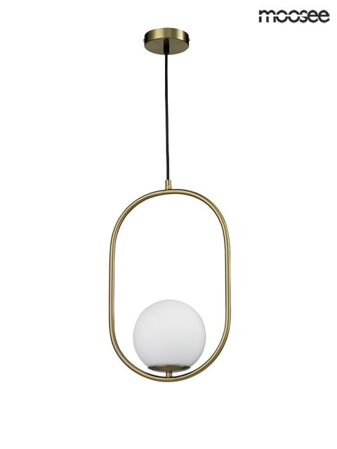 Moosee MOOSEE lampa wisząca AURELIA 50 złota metal klosz kula szklany biały E14 do salonu pokoju biura recepcji do lokalu Moosee MOOSEE lampa wisząca AURELIA 50 złota metal klosz kula szklany biały E14 do salonu pokoju biura recepcji do lokalu