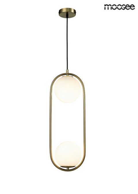 Moosee MOOSEE lampa wisząca AURELIA TWIN złota metal klosze kule szkło biały E14 do domu i do lokalu Moosee MOOSEE lampa wisząca AURELIA TWIN złota metal klosze kule szkło biały E14 do domu i do lokalu