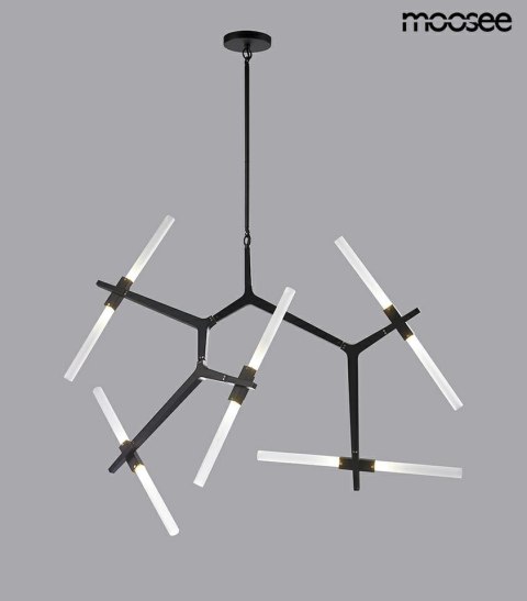 LAMPA WISZĄCA CANDELABR 10 metalowa CZARNA klosze SZKŁO MOŻNA REGULOWAĆ Moosee MOOSEE LAMPA WISZĄCA CANDELABR 10 metalowa CZARNA klosze SZKŁO MOŻNA REGULOWAĆ Moosee MOOSEE