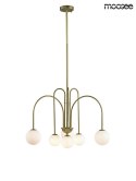 LAMPA WISZĄCA NERI Moosee MOOSEE ZŁOTA metalowa klosze SZKŁO MLECZNE w kształcie kuli 6xG9 LAMPA WISZĄCA NERI Moosee MOOSEE ZŁOTA metalowa klosze SZKŁO MLECZNE w kształcie kuli 6xG9