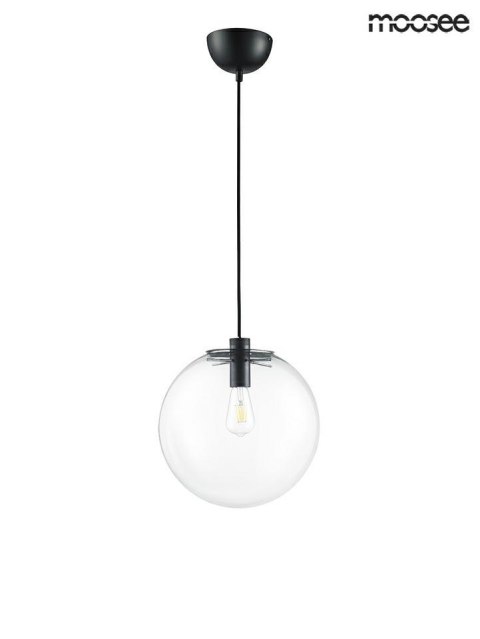 Moosee MOOSEE lampa wisząca SANDRA 25 czarna metalowa kulisty klosz szkło bezbarwny 1xE27 Moosee MOOSEE lampa wisząca SANDRA 25 czarna metalowa kulisty klosz szkło bezbarwny 1xE27