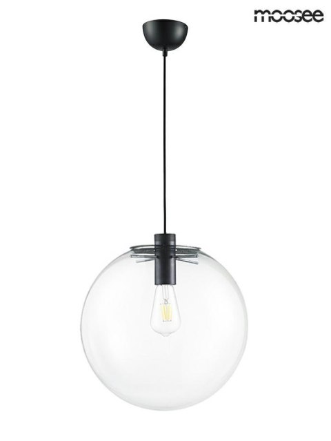 Moosee MOOSEE lampa wisząca SANDRA 35 czarna metal okrągły klosz szklany transparentny 1xE27 Moosee MOOSEE lampa wisząca SANDRA 35 czarna metal okrągły klosz szklany transparentny 1xE27